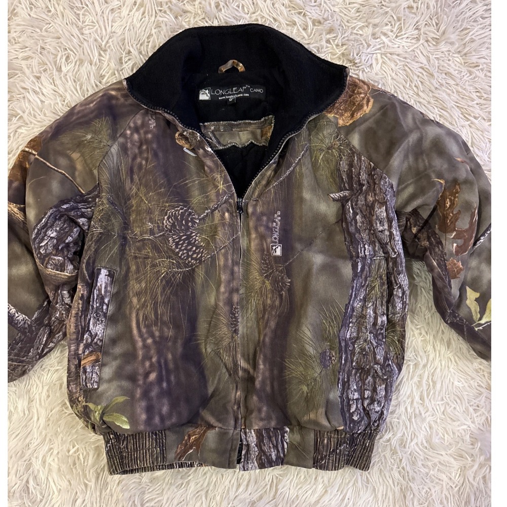 Vintage Longleaf Insulated Fleece Lined‎ Camo Kids Jacket Youth Medium Realtree